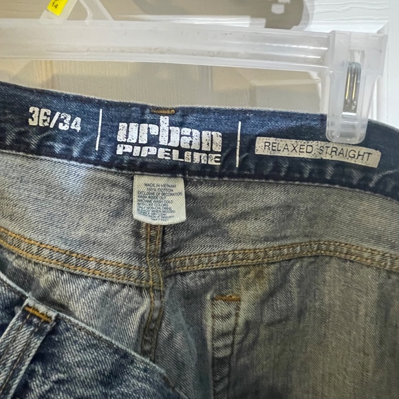 Urban Pipeline Relaxed Straight Boot 36x34 Jeans Distressed Y2K Streetwear - Picture 10 of 10